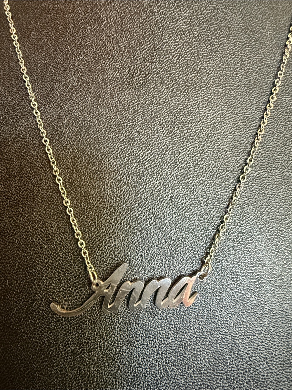 Silver 'Anna' Script Name Necklace - Silver